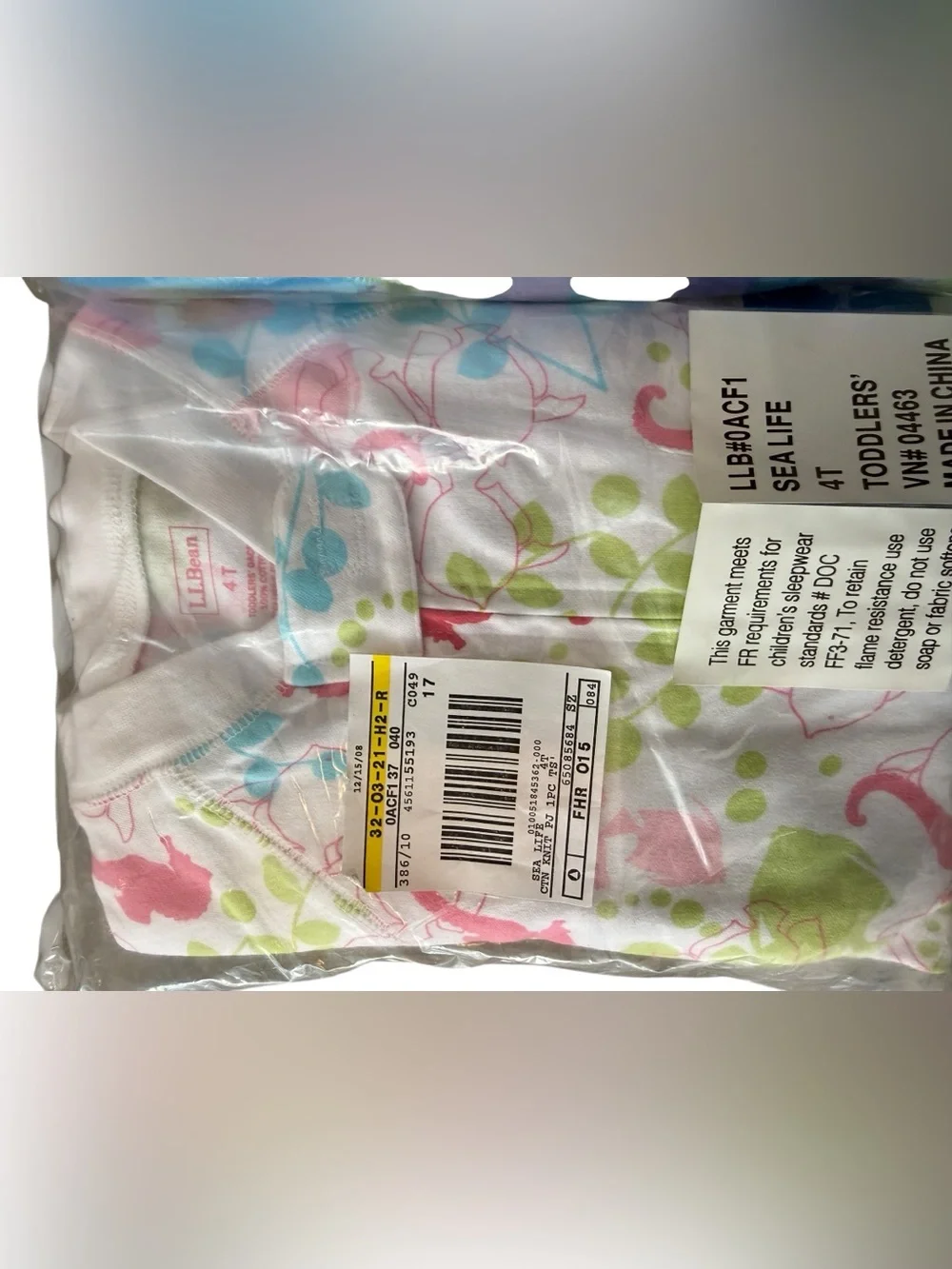 LL Bean Toddler Fleece Pajama Set - Sea Life and Stripped (Girls)